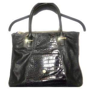 Steve Madden Black Alligator Embossed Shoulder Bag